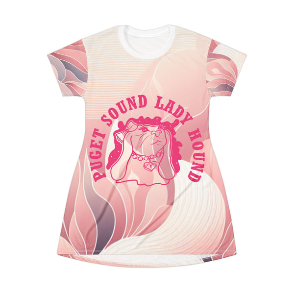 Puget Sound Lady Hound T-Shirt Dress (AOP)