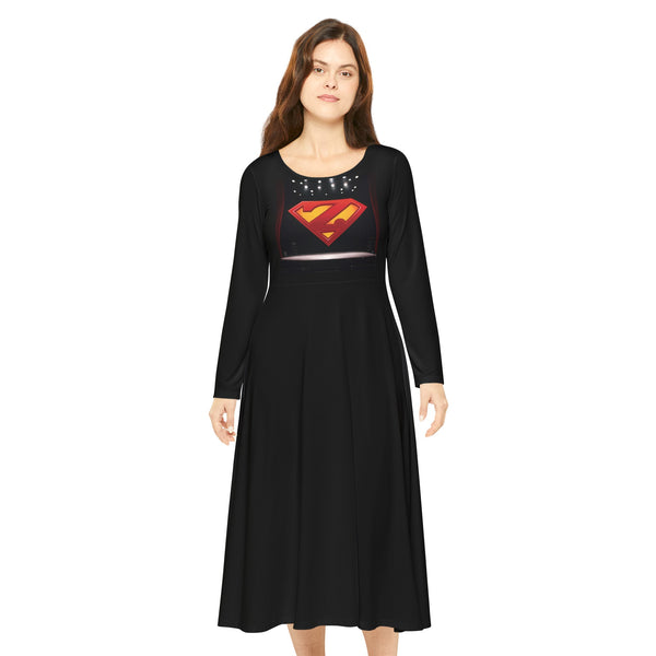 Zaina The Phenom Logo Women's Long Sleeve Dance Dress (AOP)