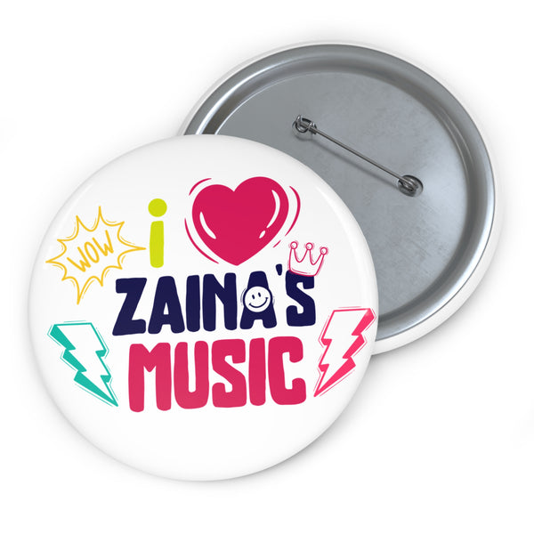 I Love Zainas Music Custom Pin Buttons