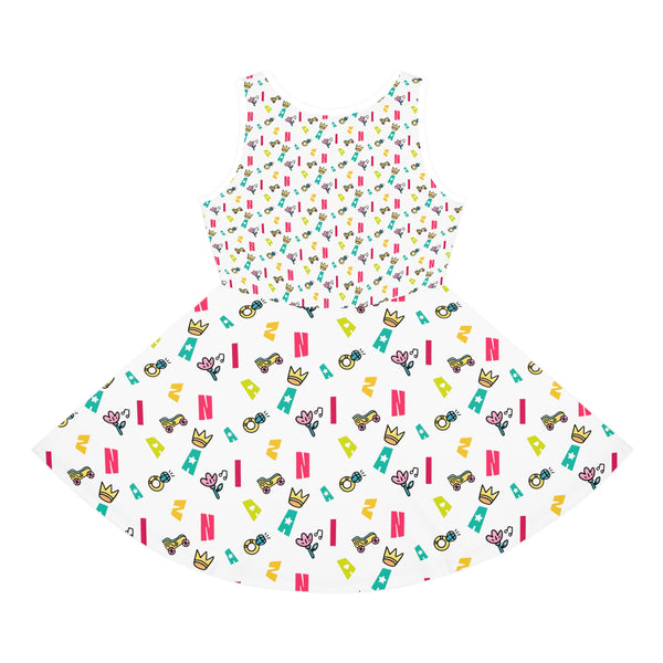 Girls' Sleeveless ztp print Sundress (AOP)