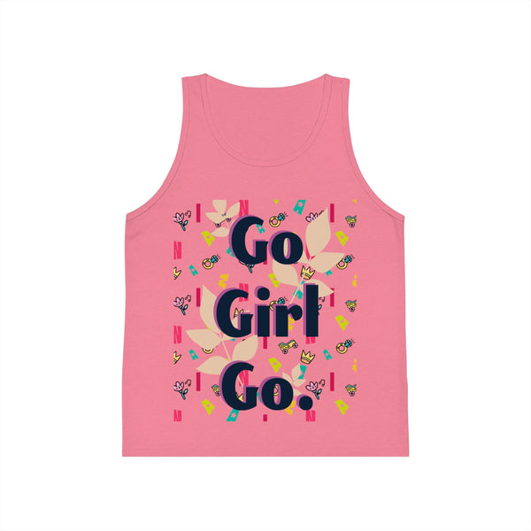 Kid's Jersey go girl go Zaina print Tank Top