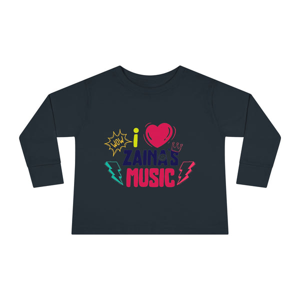 I Love Zainas Music Toddler Long Sleeve Tee