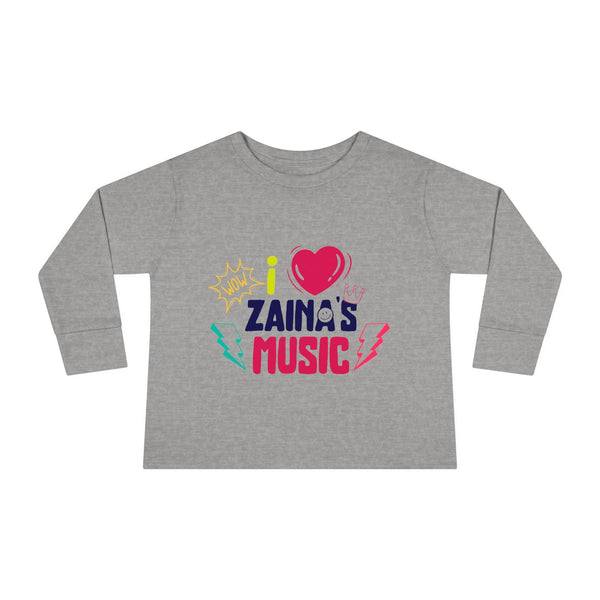 I Love Zainas Music Toddler Long Sleeve Tee