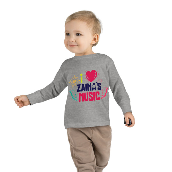 I Love Zainas Music Toddler Long Sleeve Tee