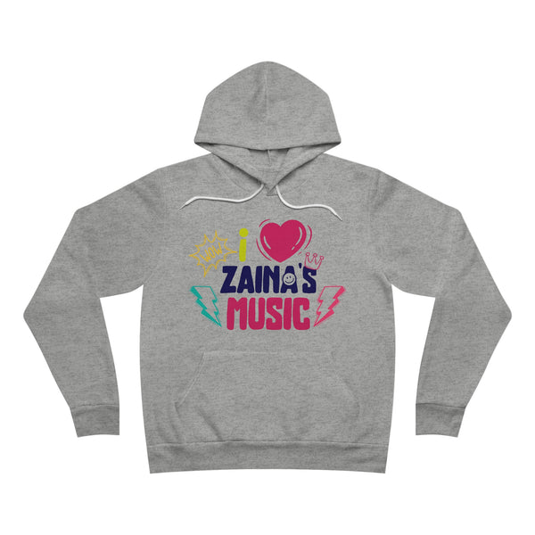 I Love Zainas Music Womens Sponge Fleece Pullover Hoodie