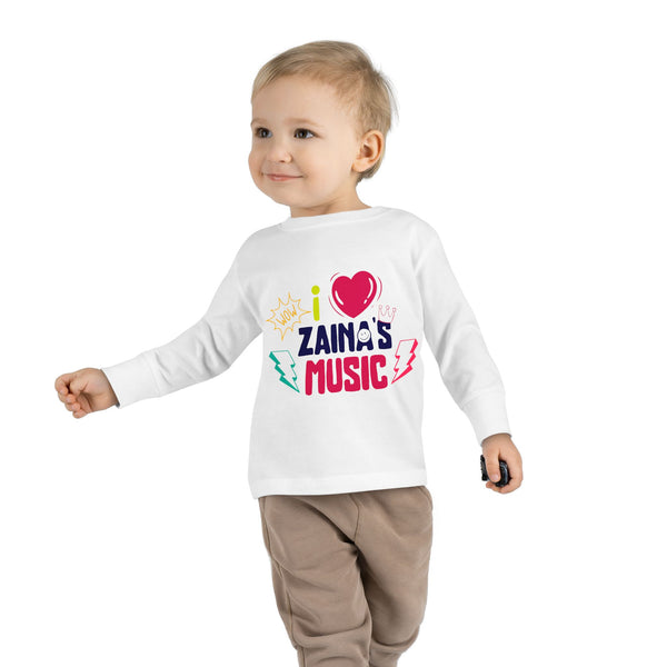 I Love Zainas Music Toddler Long Sleeve Tee