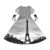 Zaina The Phenom Logo/Paris France Women's Long Sleeve Dance Dress (AOP)