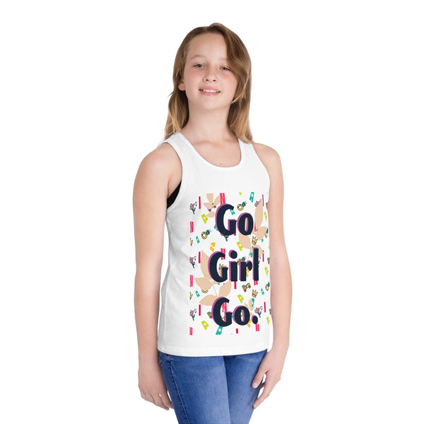 Kid's Jersey go girl go Zaina print Tank Top