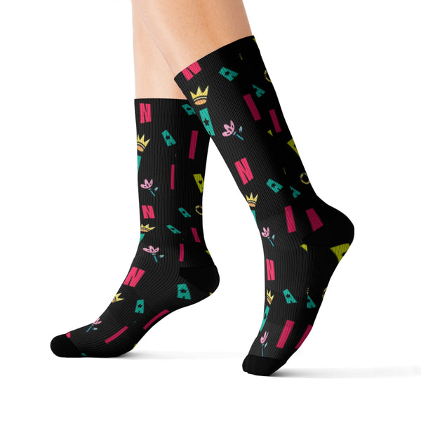 Sublimation Zaina The Phenom Print  Socks