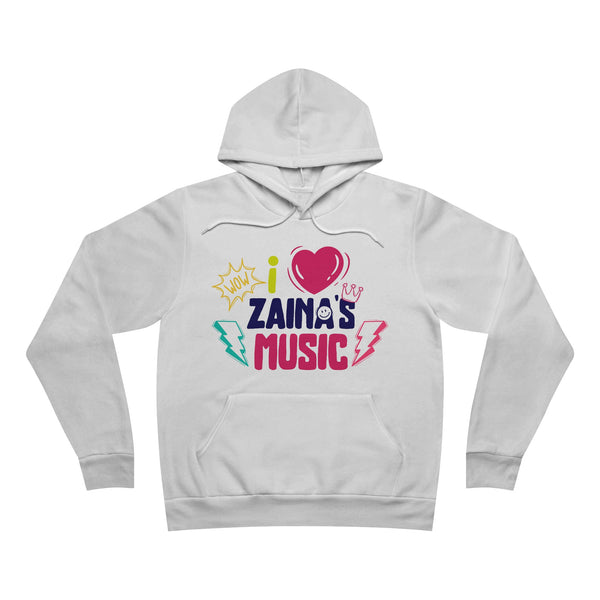 I Love Zainas Music Womens Sponge Fleece Pullover Hoodie