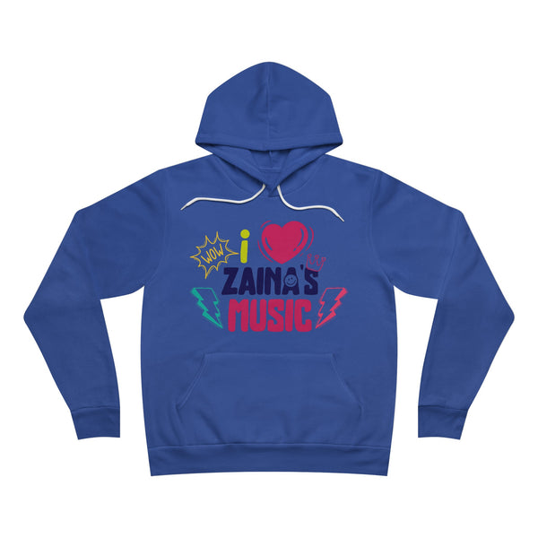 I Love Zainas Music Womens Sponge Fleece Pullover Hoodie