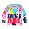 I Love Zainas Music Men's Long Sleeve Shirt (AOP)