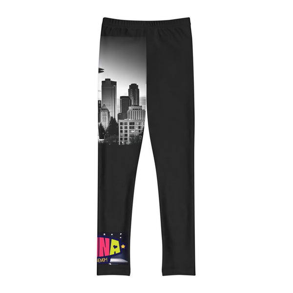 Zaina The Phenom Space Needle Youth Full-Length Leggings (AOP)