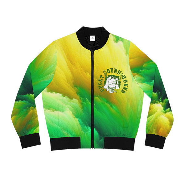 Puget Sound Hound Apparel Lemon/Lime Edition Bomber Jacket (AOP)