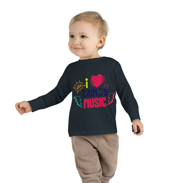 I Love Zainas Music Toddler Long Sleeve Tee