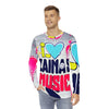 I Love Zainas Music Men's Long Sleeve Shirt (AOP)